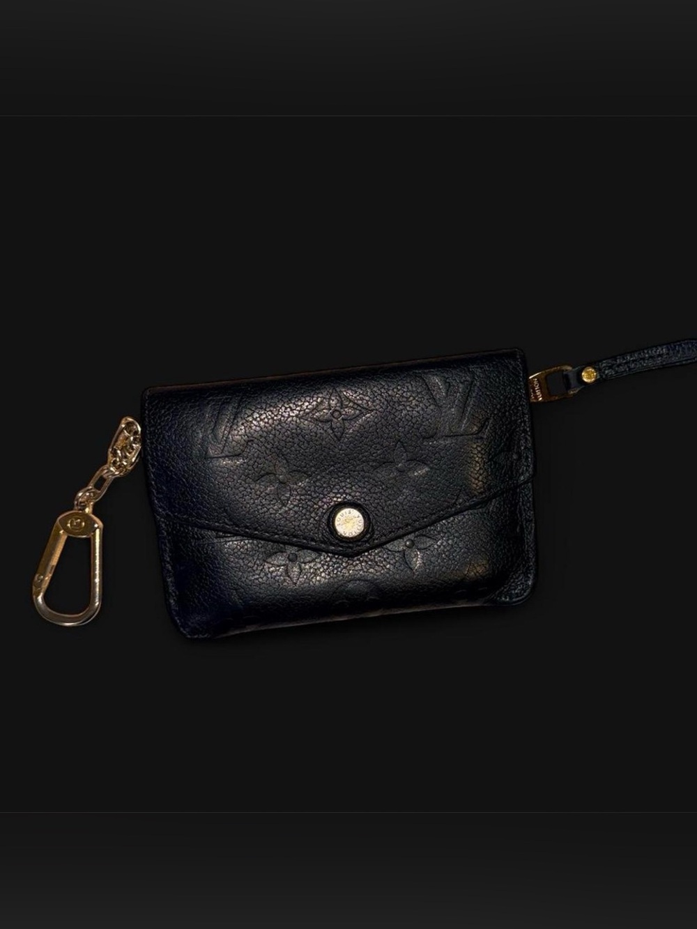 Louis Vuitton Monogram Empreinte Pochette Clés Coin Purse Key Pouch in Noir